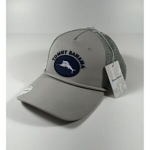 TOMMY BAHAMA "Tip Your Cap" Marlin Logo Rope Trucker Hat Gray Men's‎ *NEW*